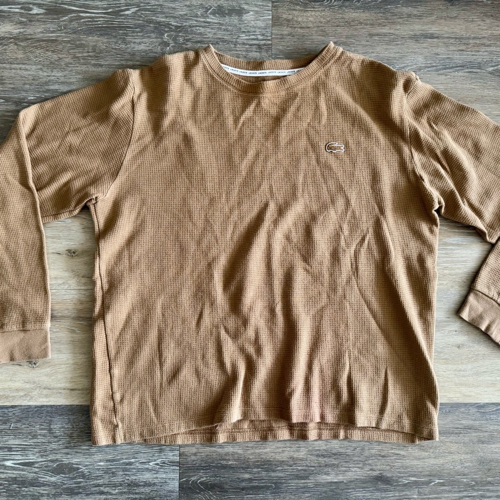 Lacoste Tan Waffleknit Top